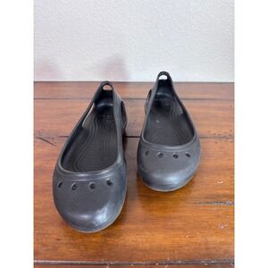 Crocs Kadee Ballet Flats Womens Size 7 Black Croslite Slip On Comfort Shoes